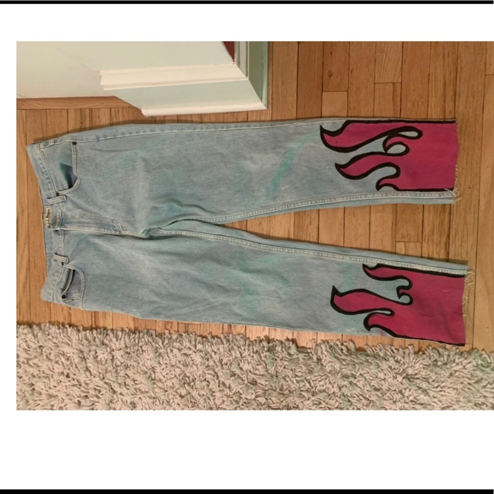 CUSTOMIZED L.L.BEAN FLAME JEANS